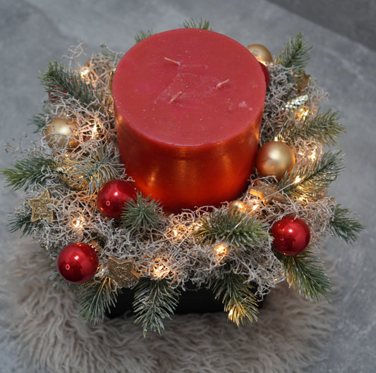 „Golden Spark – Weihnachtslicht im Holzblock“