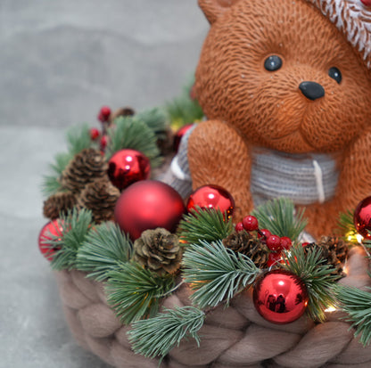 „Teddy-Weihnachtskranz Cozy Red Edition“