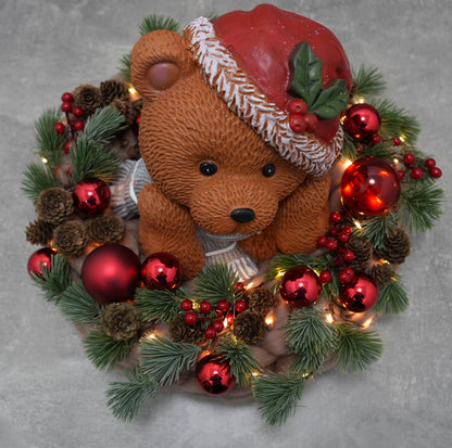 „Teddy-Weihnachtskranz Cozy Red Edition“