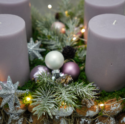 Adventskranz „Winterpflaume“ – Walnuss-Edition