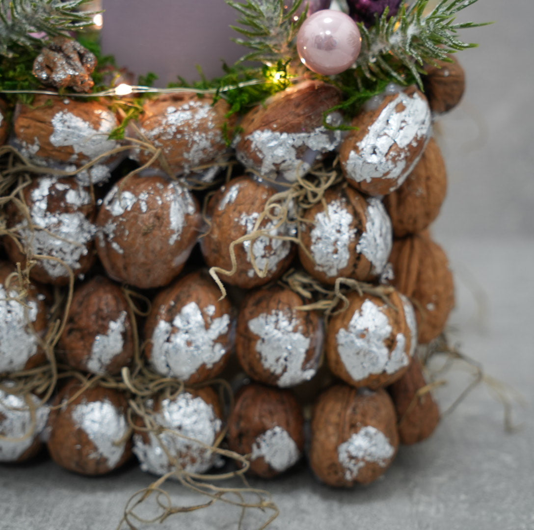 Adventskranz „Winterpflaume“ – Walnuss-Edition