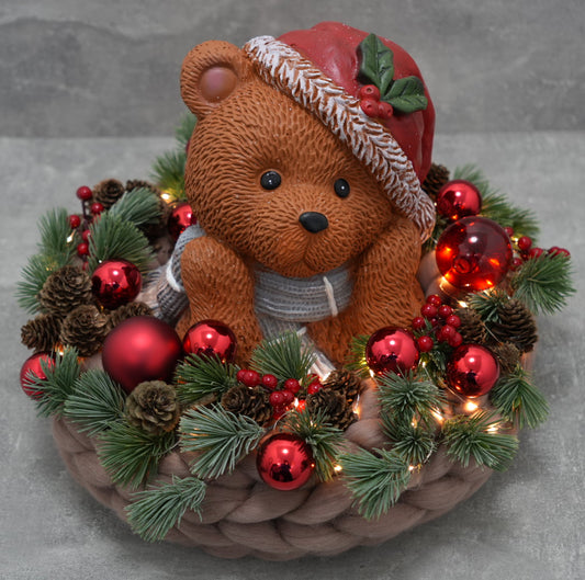 „Teddy-Weihnachtskranz Cozy Red Edition“