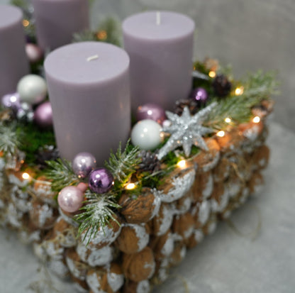 Adventskranz „Winterpflaume“ – Walnuss-Edition