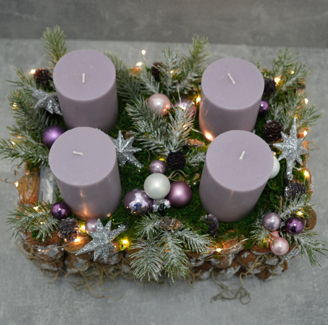 Adventskranz „Winterpflaume“ – Walnuss-Edition